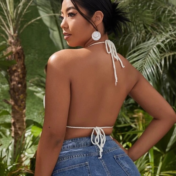 NWOT - Fringe Hem Crochet Cover Up - Picture 2 of 3